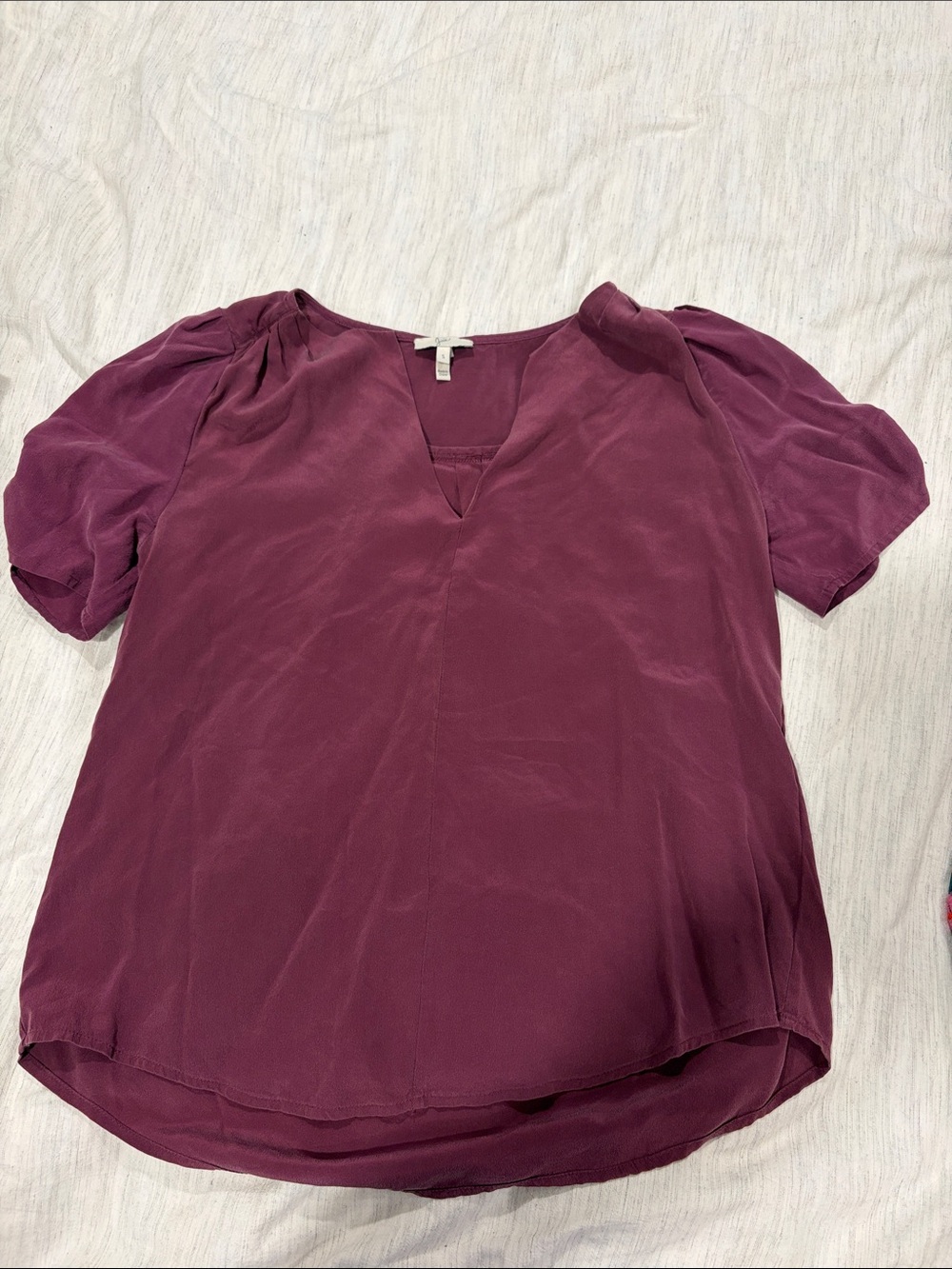 Joie silk V-Neck with pleated shoulders, size s